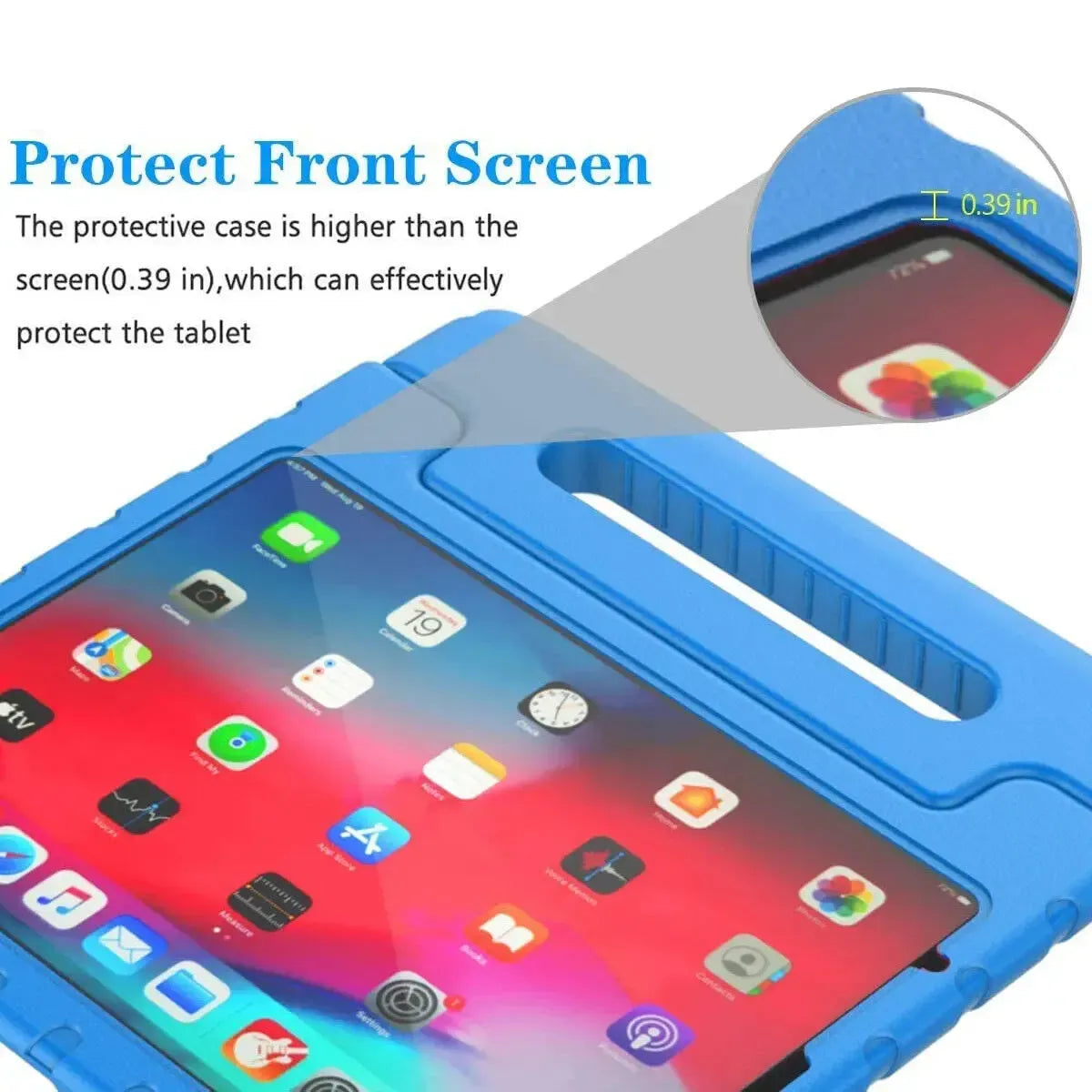 For Apple iPad Air 13" 2026 Kids Case Shockproof Cover With Stand Blue