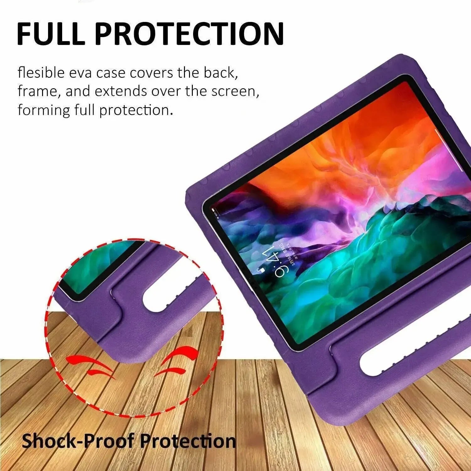 For Apple iPad Pro 13" 2025 Kids Case Shockproof Cover With Stand Purple