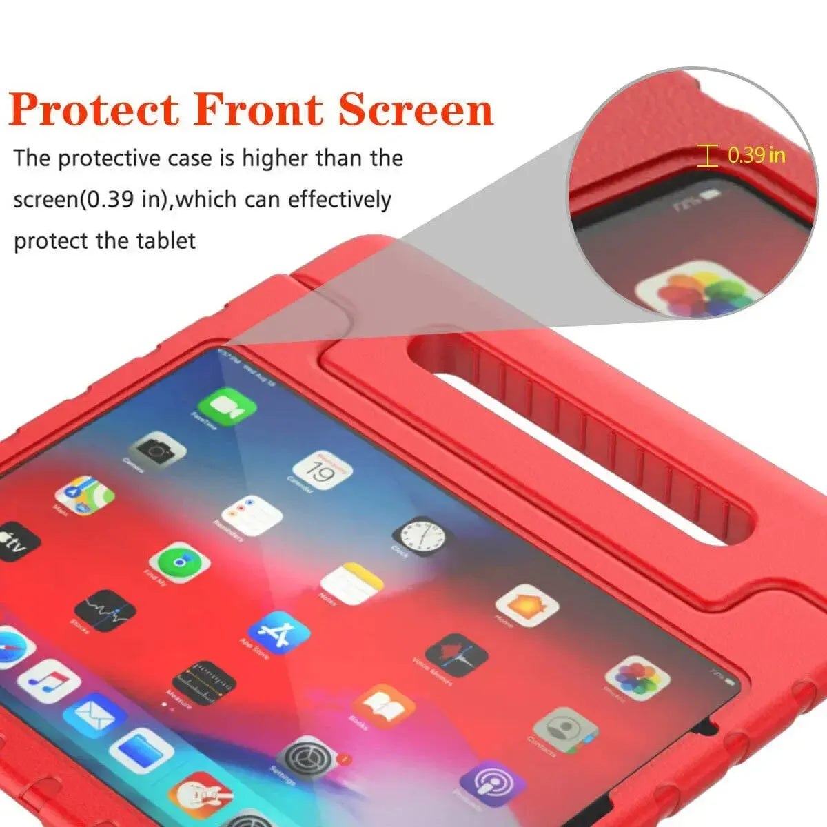 For Apple iPad Air 13" 2026 Kids Case Shockproof Cover With Stand Red