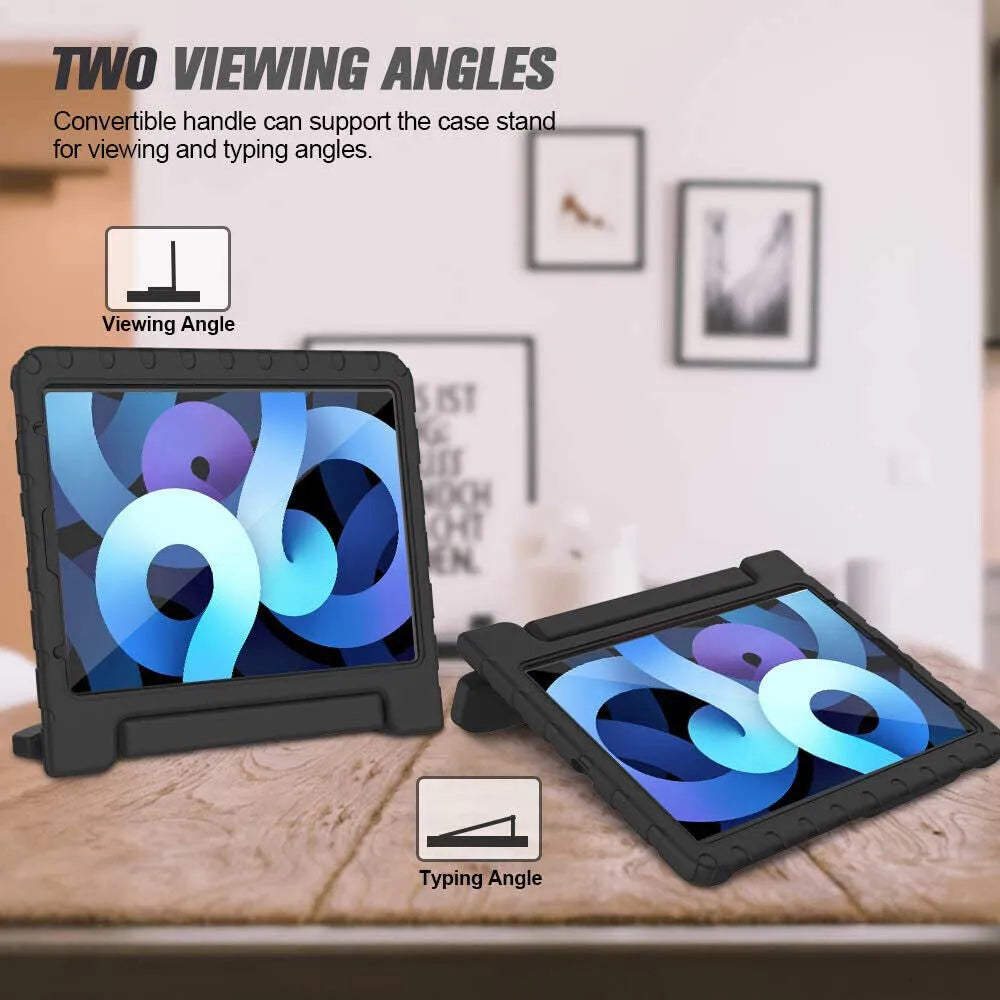 For Apple iPad Air 4 2020 4th Gen Kids Case Shockproof Cover With Stand Black