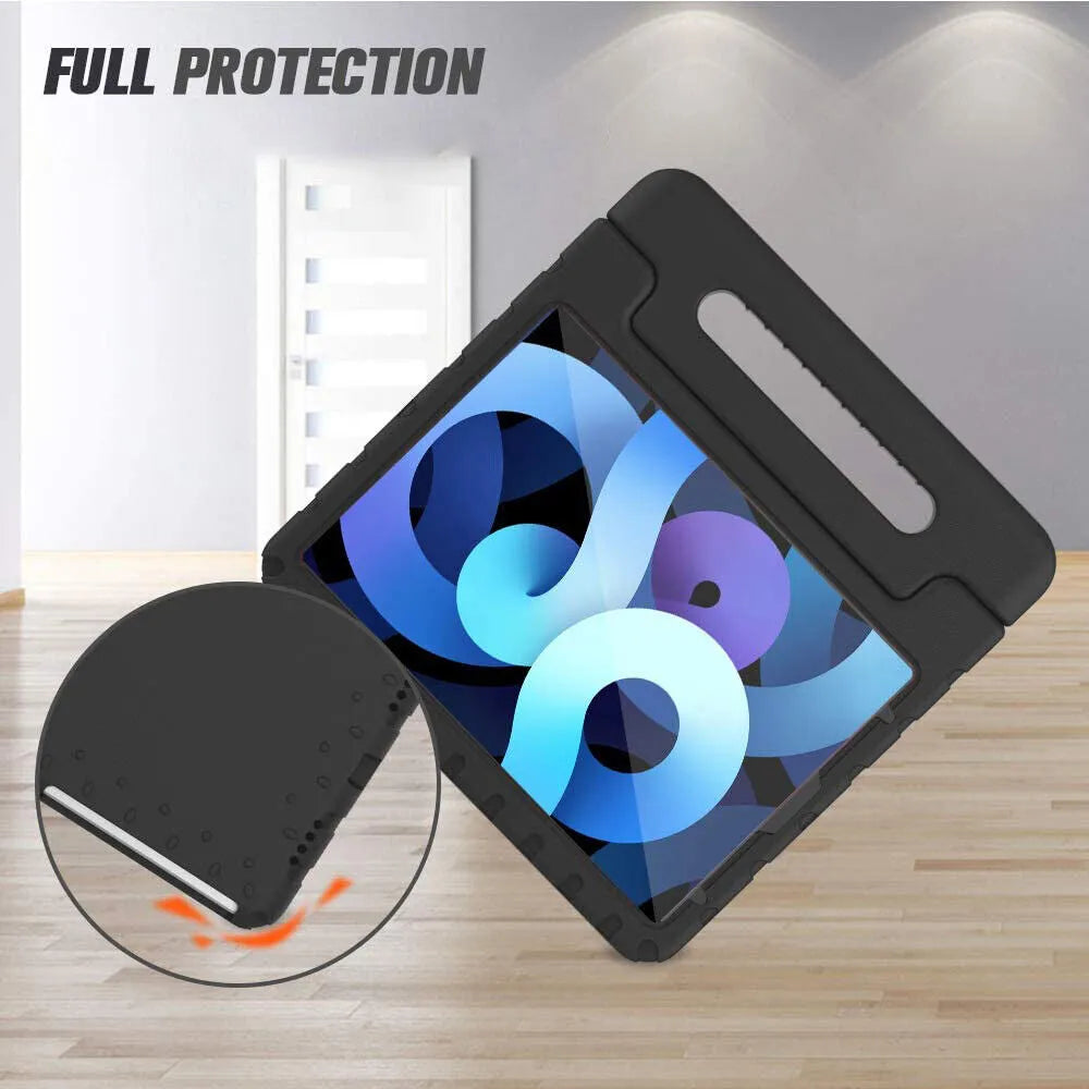 For Apple iPad Air 5 2022 5th Gen Kids Case Shockproof Cover With Stand Black