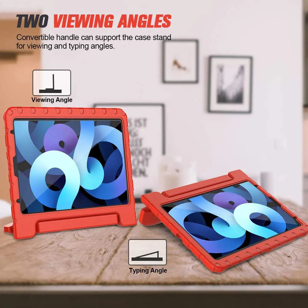 For Apple iPad Air 5 2022 5th Gen Kids Case Shockproof Cover With Stand Red