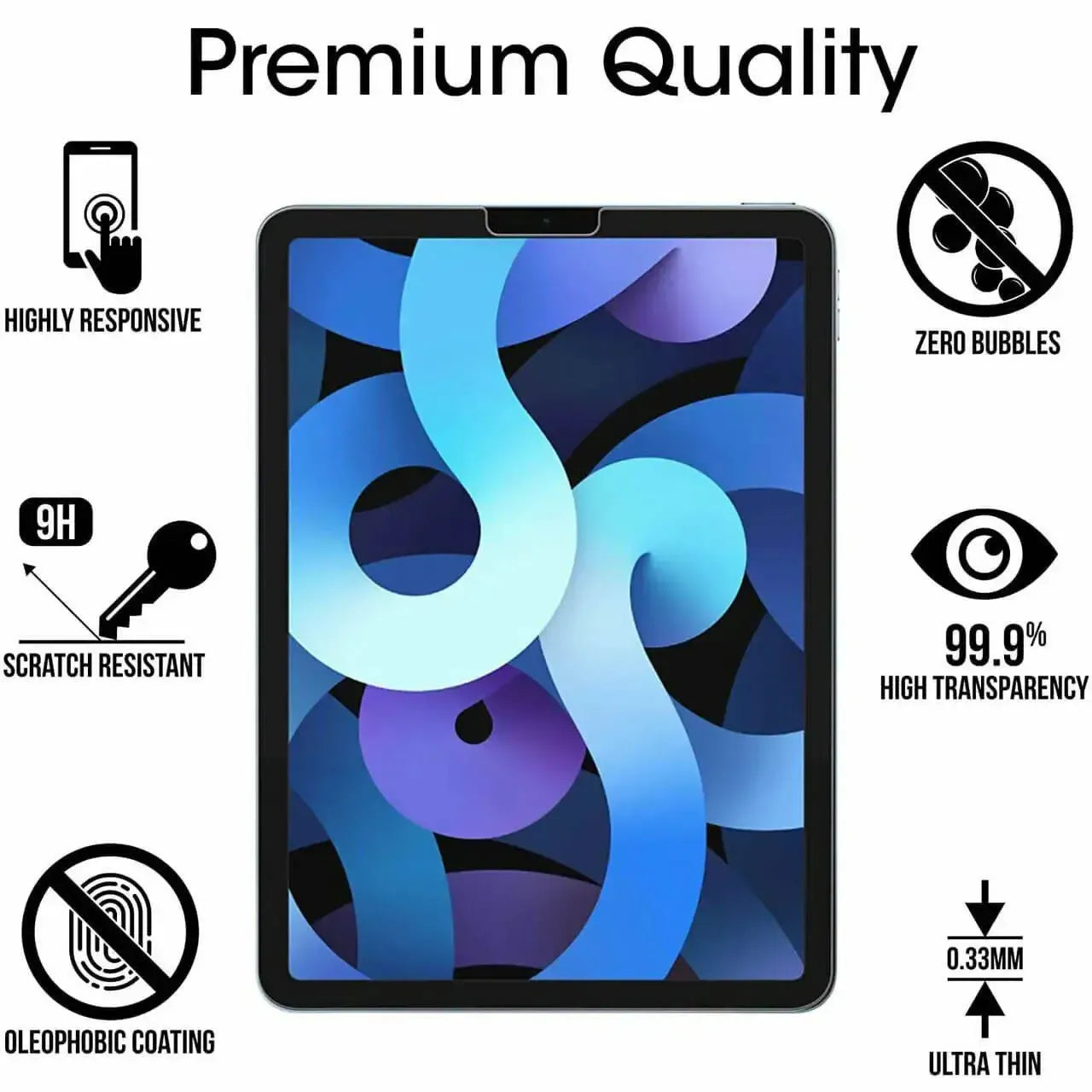 For Apple iPad Air 5th Gen 2022 Tempered Glass Screen Protector