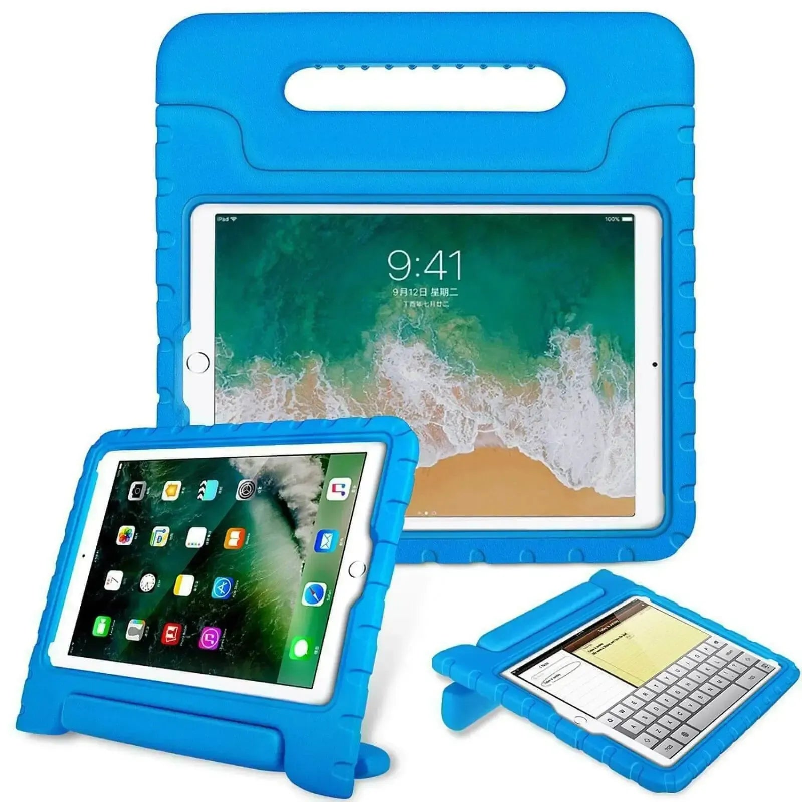 For Apple iPad Air / Air 2 Kids Case Shockproof Cover With Stand Blue