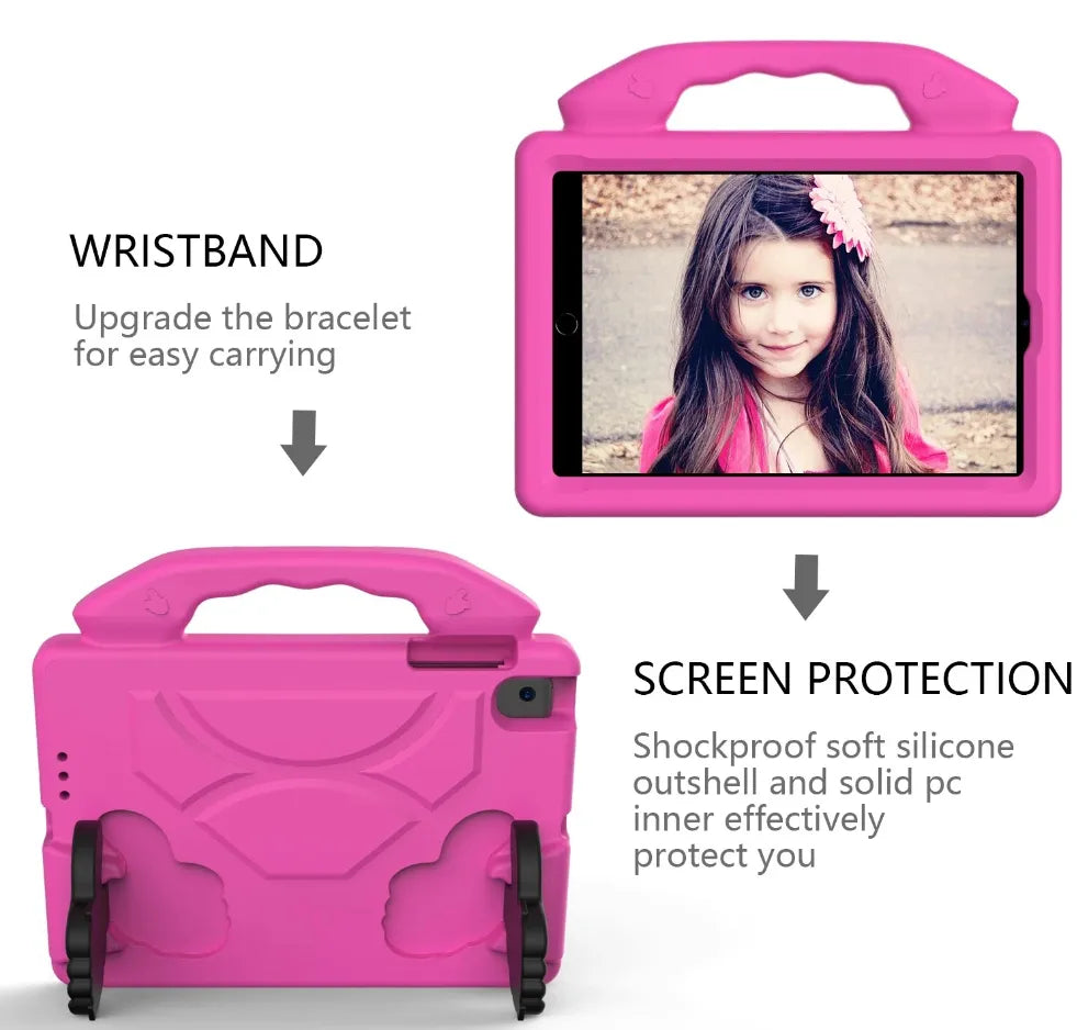 For Apple iPad Mini 1 / 2 / 3 Kids Friendly Case Shockproof Cover With Thumbs Up - Pink