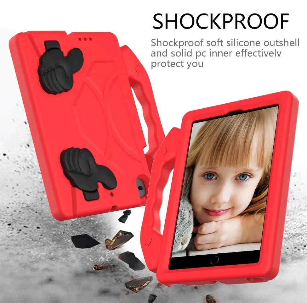 For Apple iPad Mini 1 / 2 / 3 Kids Friendly Case Shockproof Cover With Thumbs Up - Red