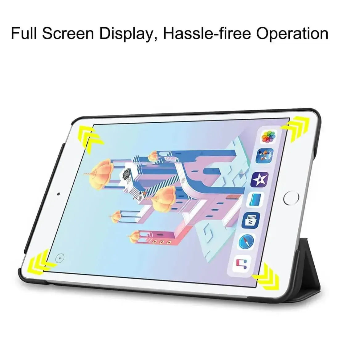 For Apple iPad Mini 4 5 Case Smart Trifold Hybrid Cover Black