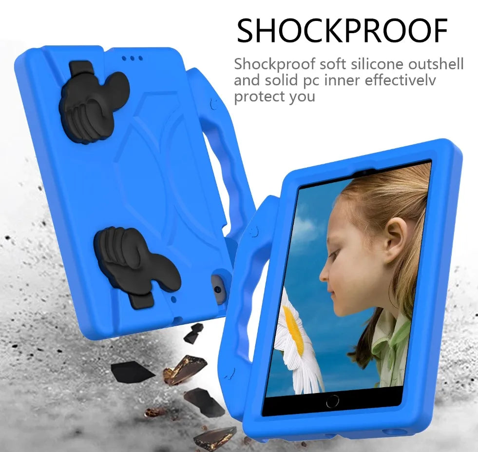 For Apple iPad Mini 4 / 5 Kids Friendly Case Shockproof Cover With Thumbs Up - Blue