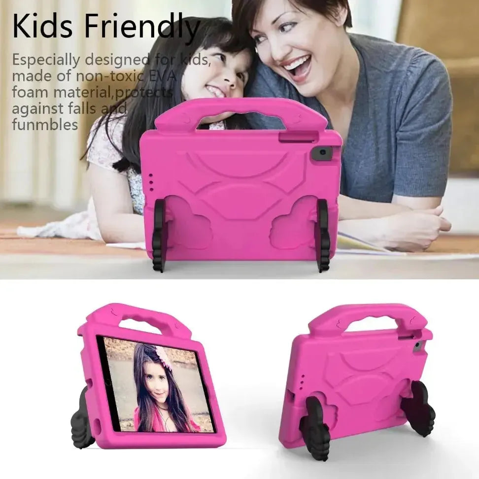 For Apple iPad Mini 4 / 5 Kids Friendly Case Shockproof Cover With Thumbs Up - Pink
