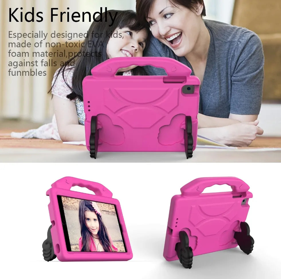 For Apple iPad Mini 4 / 5 Kids Friendly Case Shockproof Cover With Thumbs Up - Pink