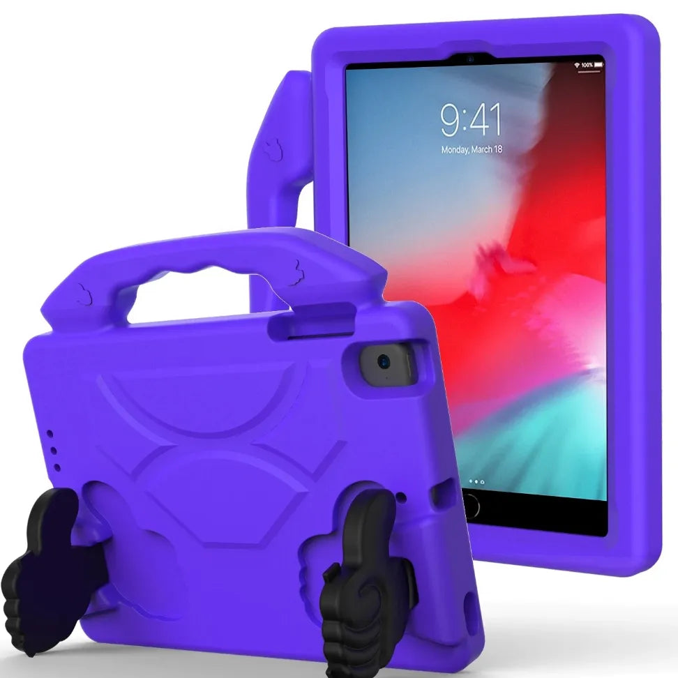 For Apple iPad Mini 4 / 5 Kids Friendly Case Shockproof Cover With Thumbs Up - Purple