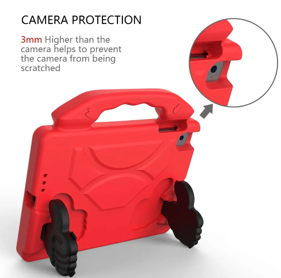 For Apple iPad Mini 4 / 5 Kids Friendly Case Shockproof Cover With Thumbs Up - Red
