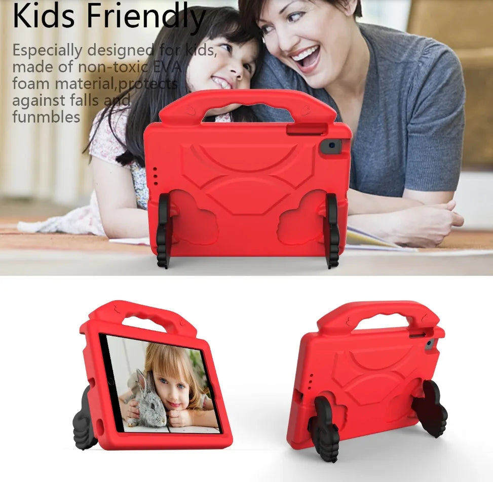 For Apple iPad Mini 4 / 5 Kids Friendly Case Shockproof Cover With Thumbs Up - Red