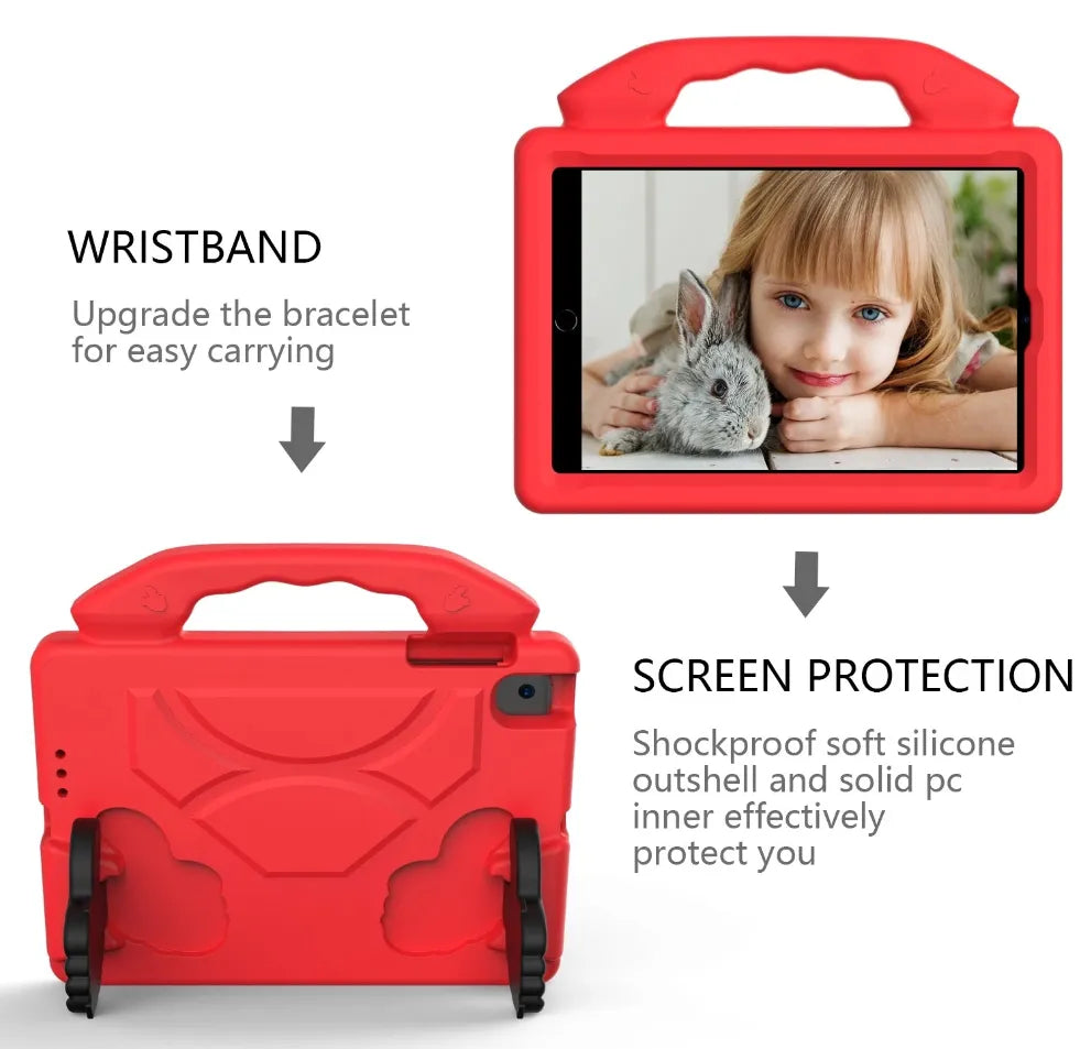 For Apple iPad Mini 4 / 5 Kids Friendly Case Shockproof Cover With Thumbs Up - Red