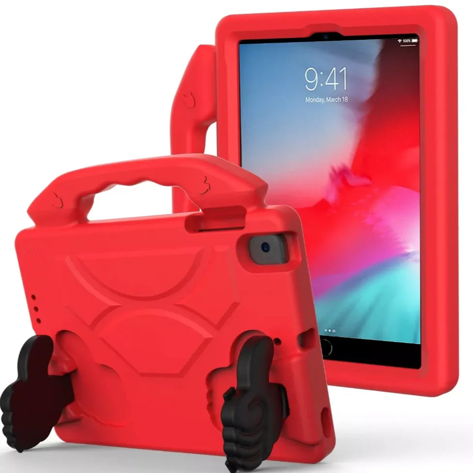 For Apple iPad Mini 4 / 5 Kids Friendly Case Shockproof Cover With Thumbs Up - Red