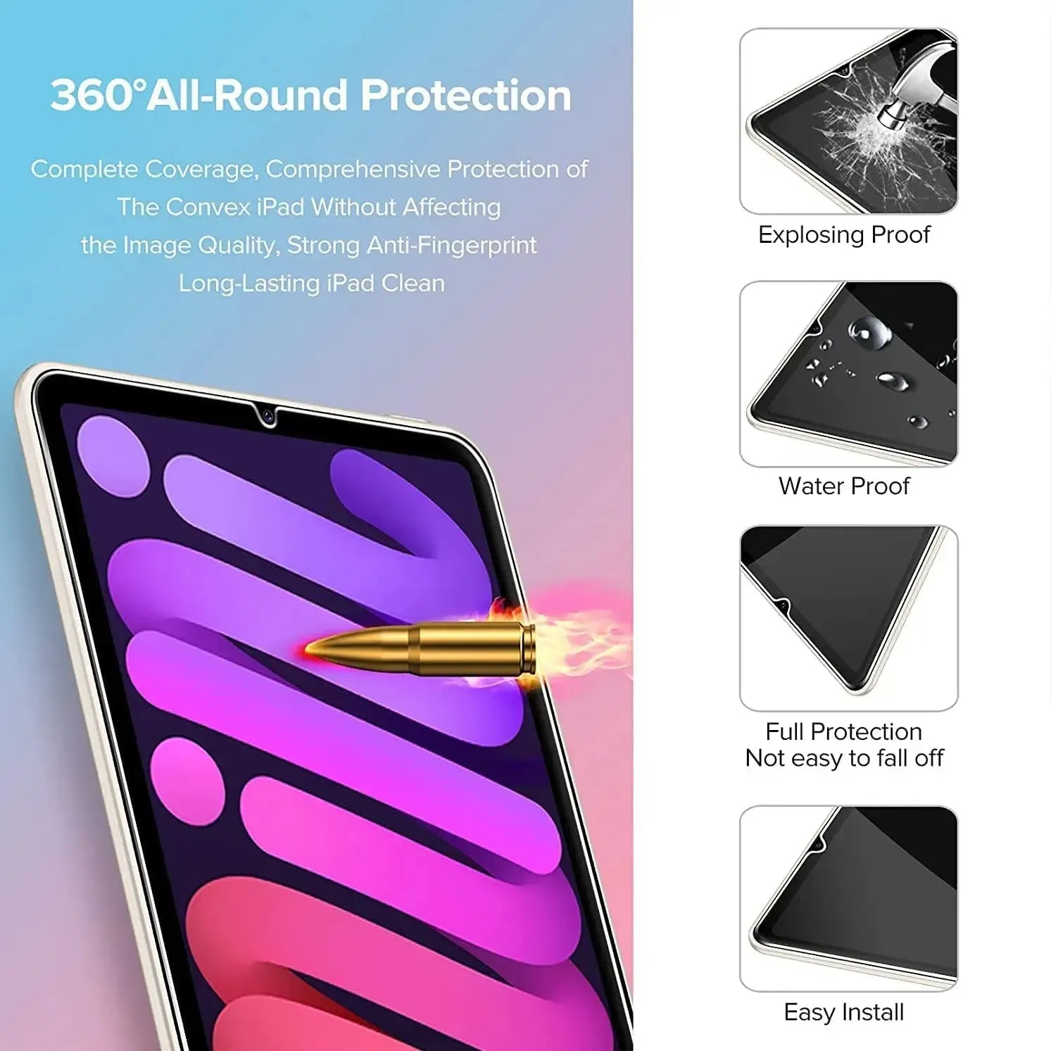 For Apple iPad Mini 6 2021 6th Gen Tempered Glass Screen Protector