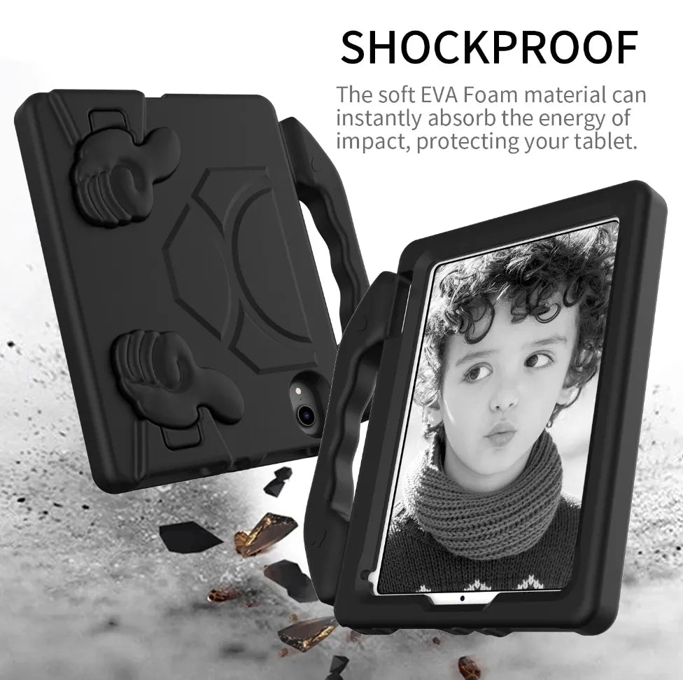 For Apple iPad Mini 6 Kids Friendly Case Shockproof Cover With Thumbs Up - Black