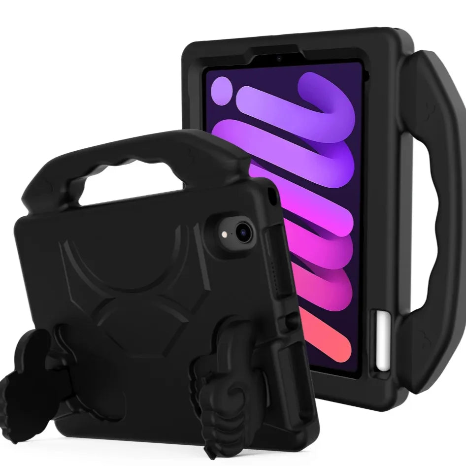 For Apple iPad Mini 6 Kids Friendly Case Shockproof Cover With Thumbs Up - Black