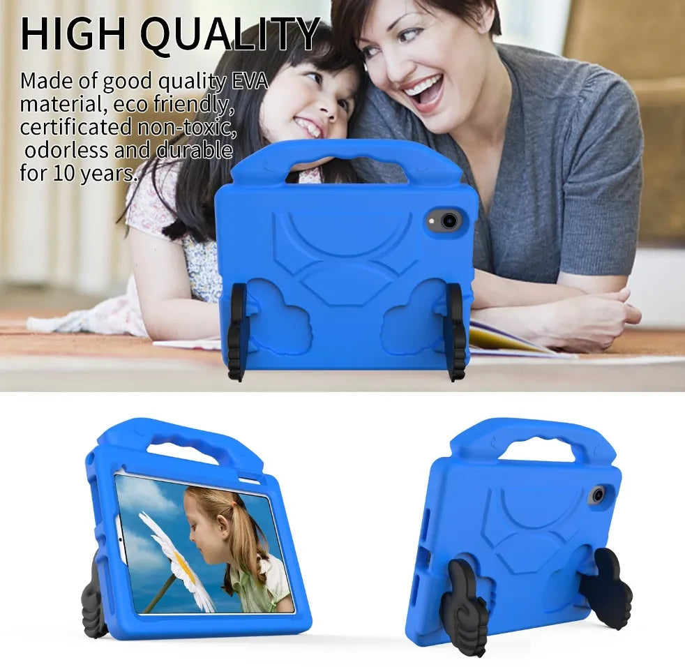For Apple iPad Mini 6 Kids Friendly Case Shockproof Cover With Thumbs Up - Blue