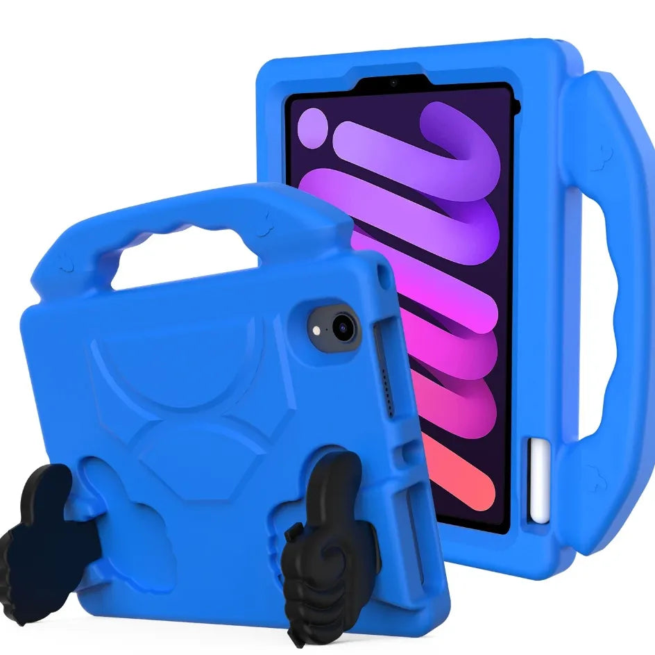 For Apple iPad Mini 6 Kids Friendly Case Shockproof Cover With Thumbs Up - Blue