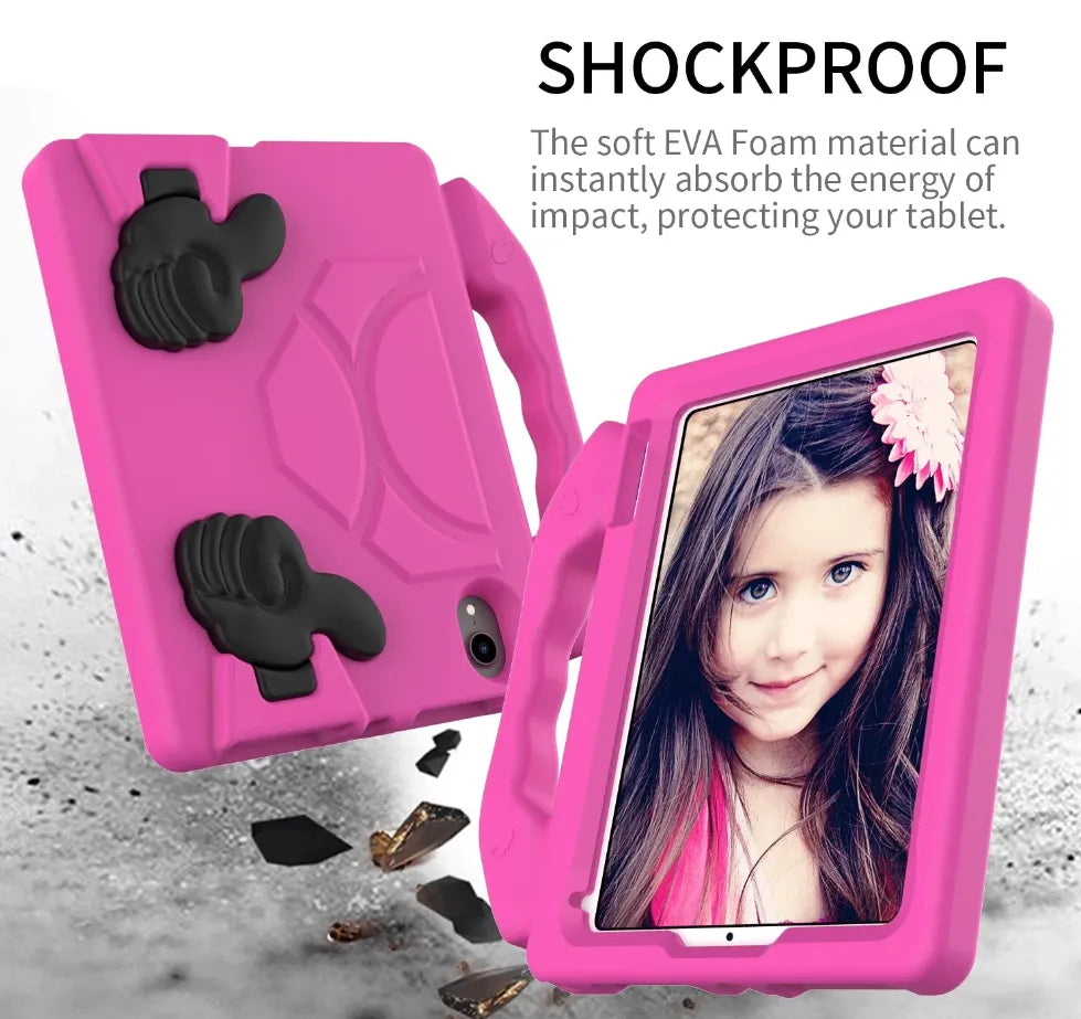 For Apple iPad Mini 6 Kids Friendly Case Shockproof Cover With Thumbs Up - Pink