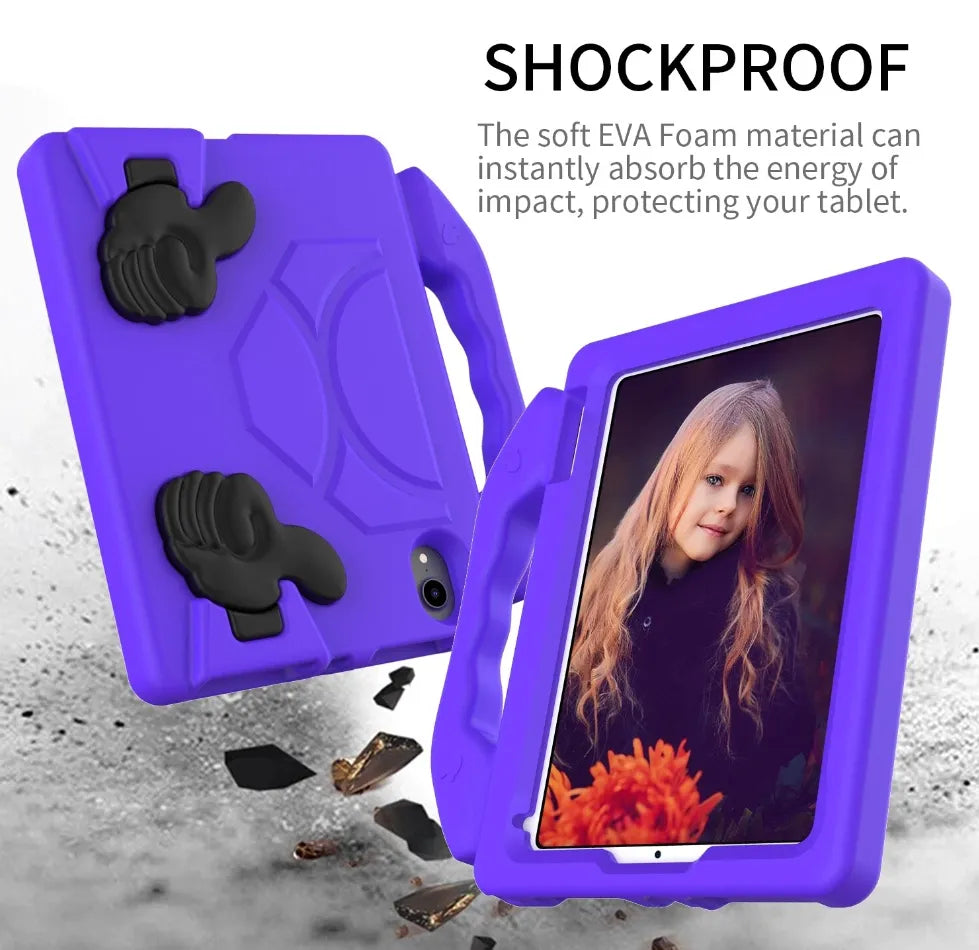 For Apple iPad Mini 6 Kids Friendly Case Shockproof Cover With Thumbs Up - Purple