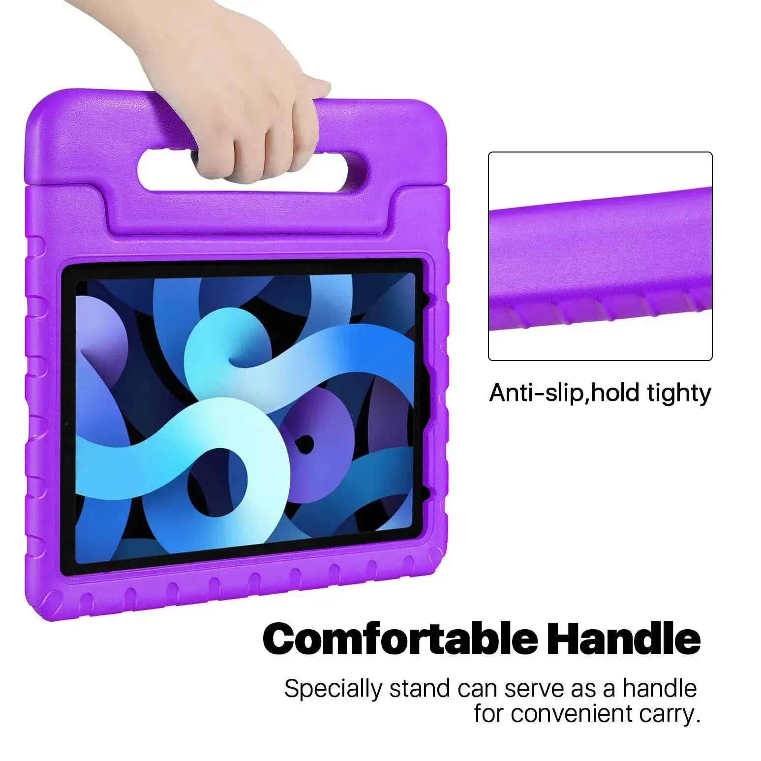 For Apple iPad Air 13" 2026 Kids Case Shockproof Cover With Stand Purple