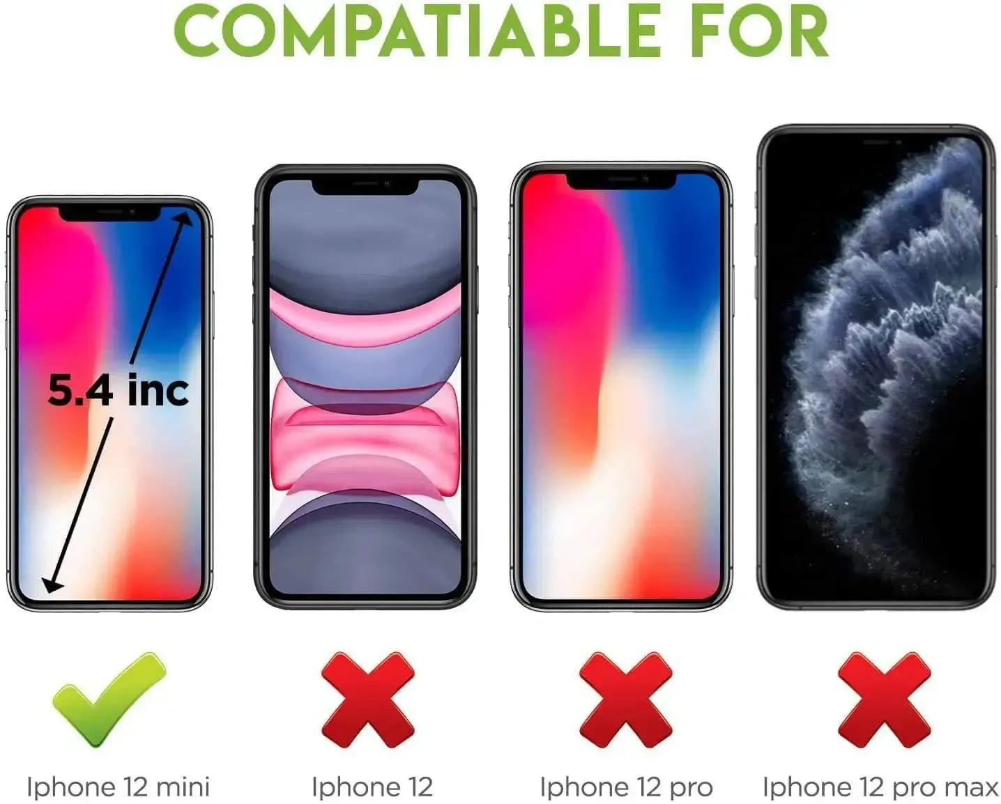 For Apple iPhone 12 Mini Full Coverage 9D Tempered Glass