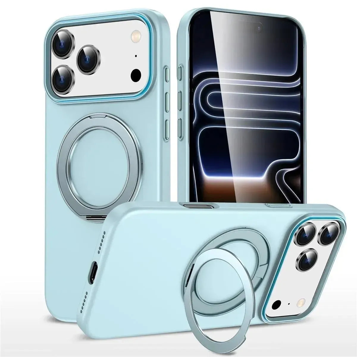 For Apple iPhone 13 / 14 Silicon Magsafe Falcrum Ring Case Blue