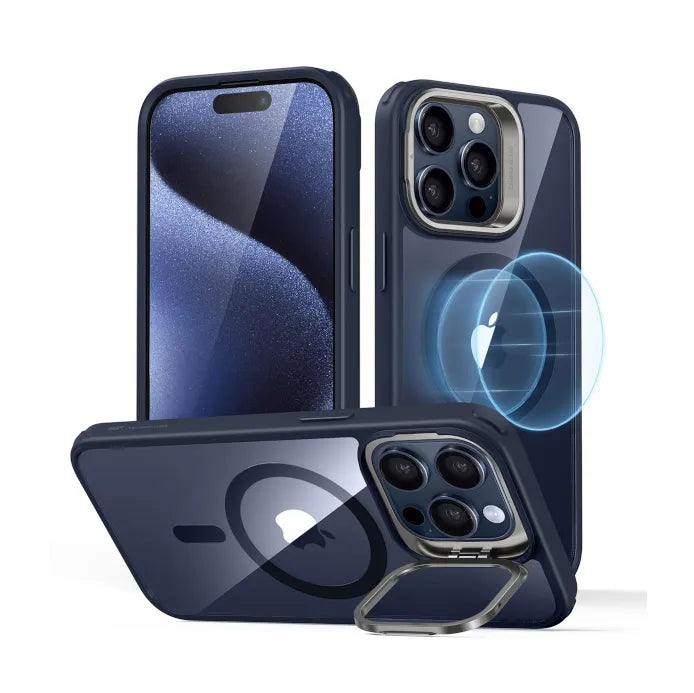 For Apple iPhone 13 / 14 Skin-Feel Camera Holder Magsafe Case Blue