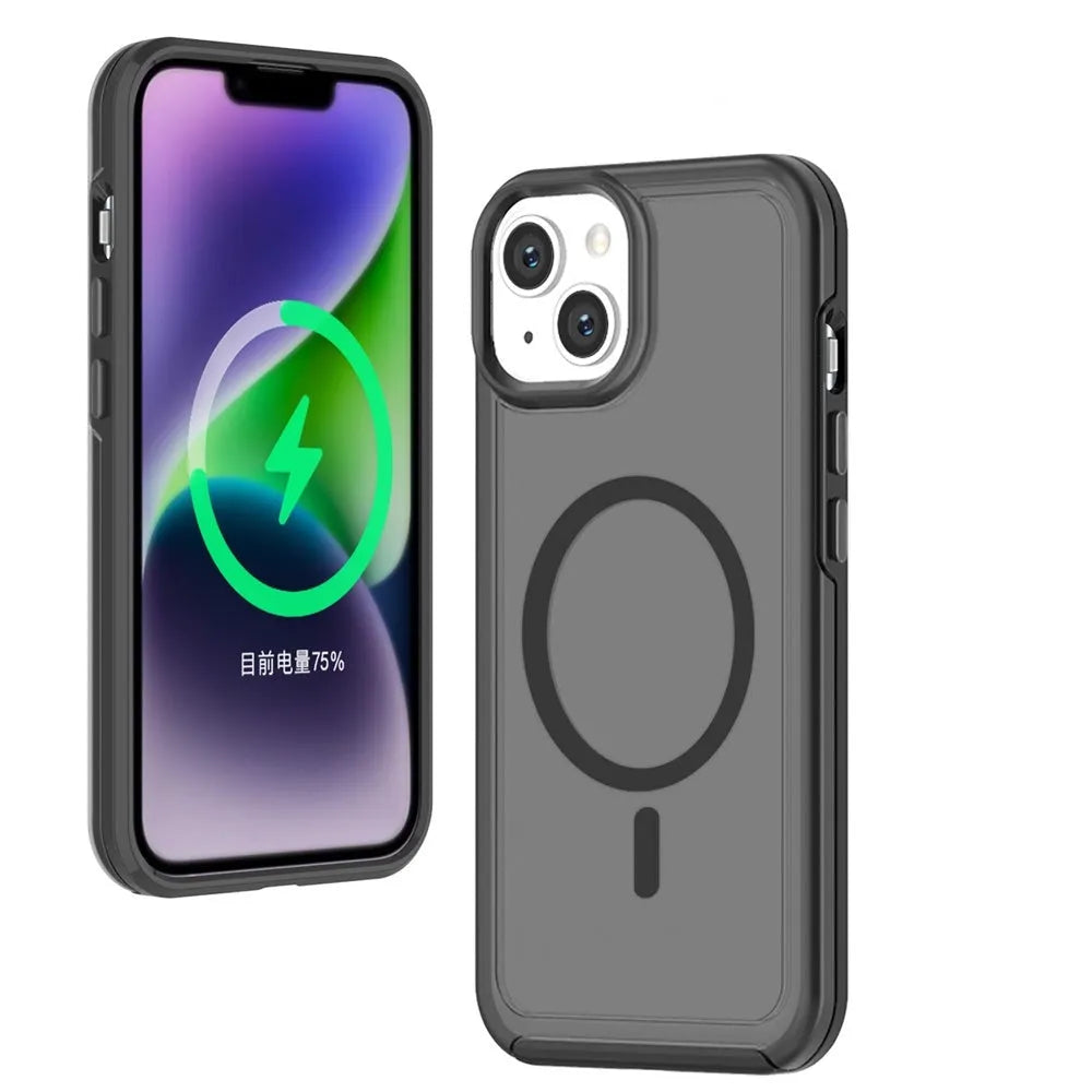 For Apple iPhone 13 / 14 Skin-Feel Magnetic Magsafe Case Black