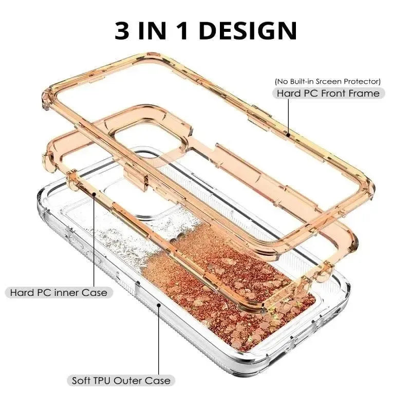 For Apple iPhone 13 Pro (6.1") Drift-Sand Defender Design Case Gold