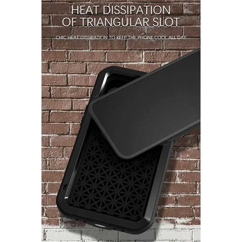 For Apple iPhone 13 Pro LOVE MEI Metal Shockproof Life Waterproof Dustproof Protective Phone Case Silver