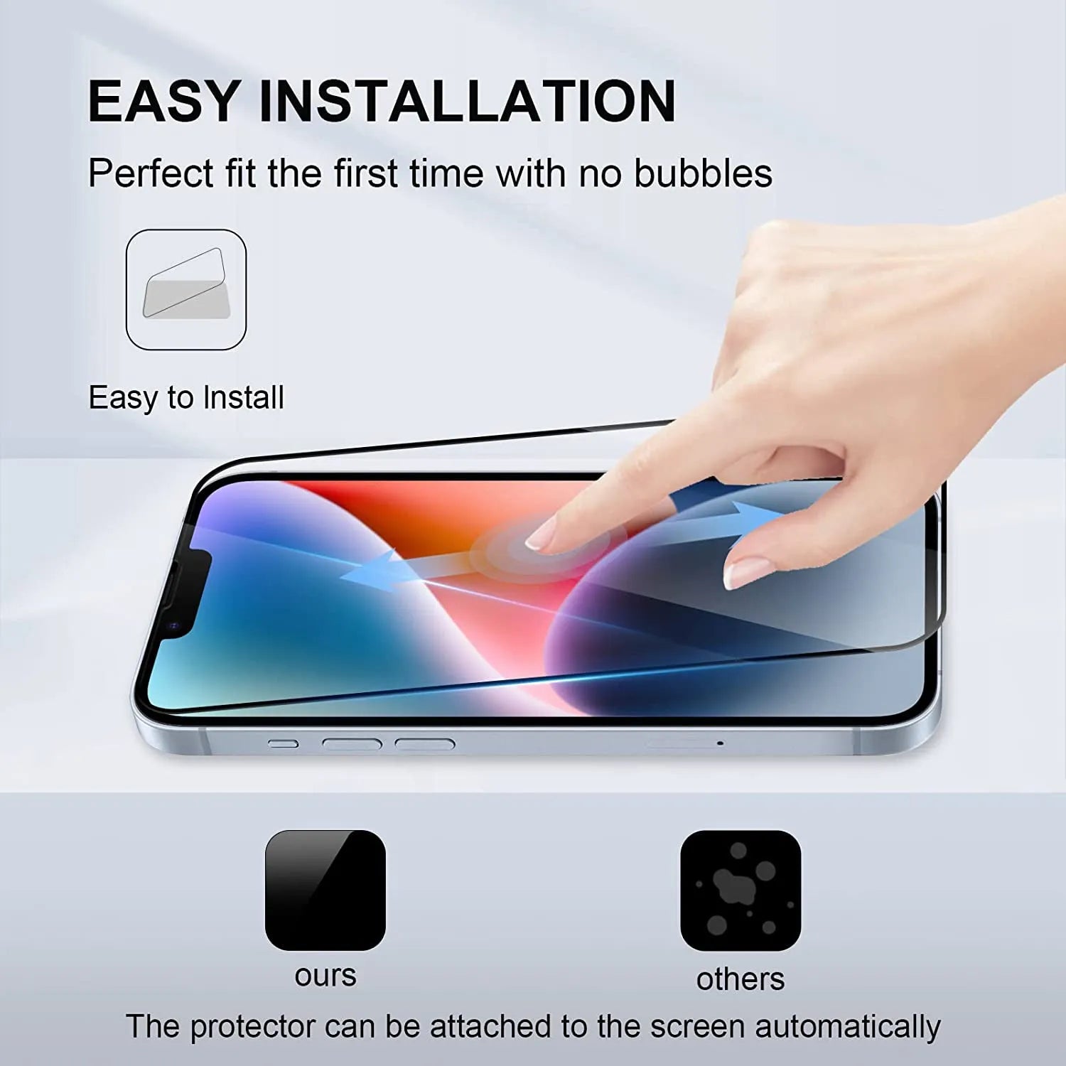 For Apple iPhone 14 Full Coverage 9D Tempered Glass