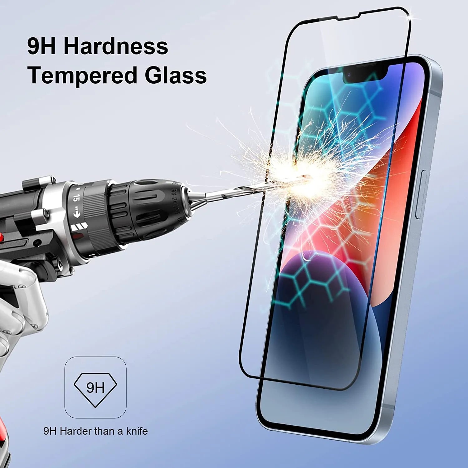 For Apple iPhone 14 Full Coverage 9D Tempered Glass