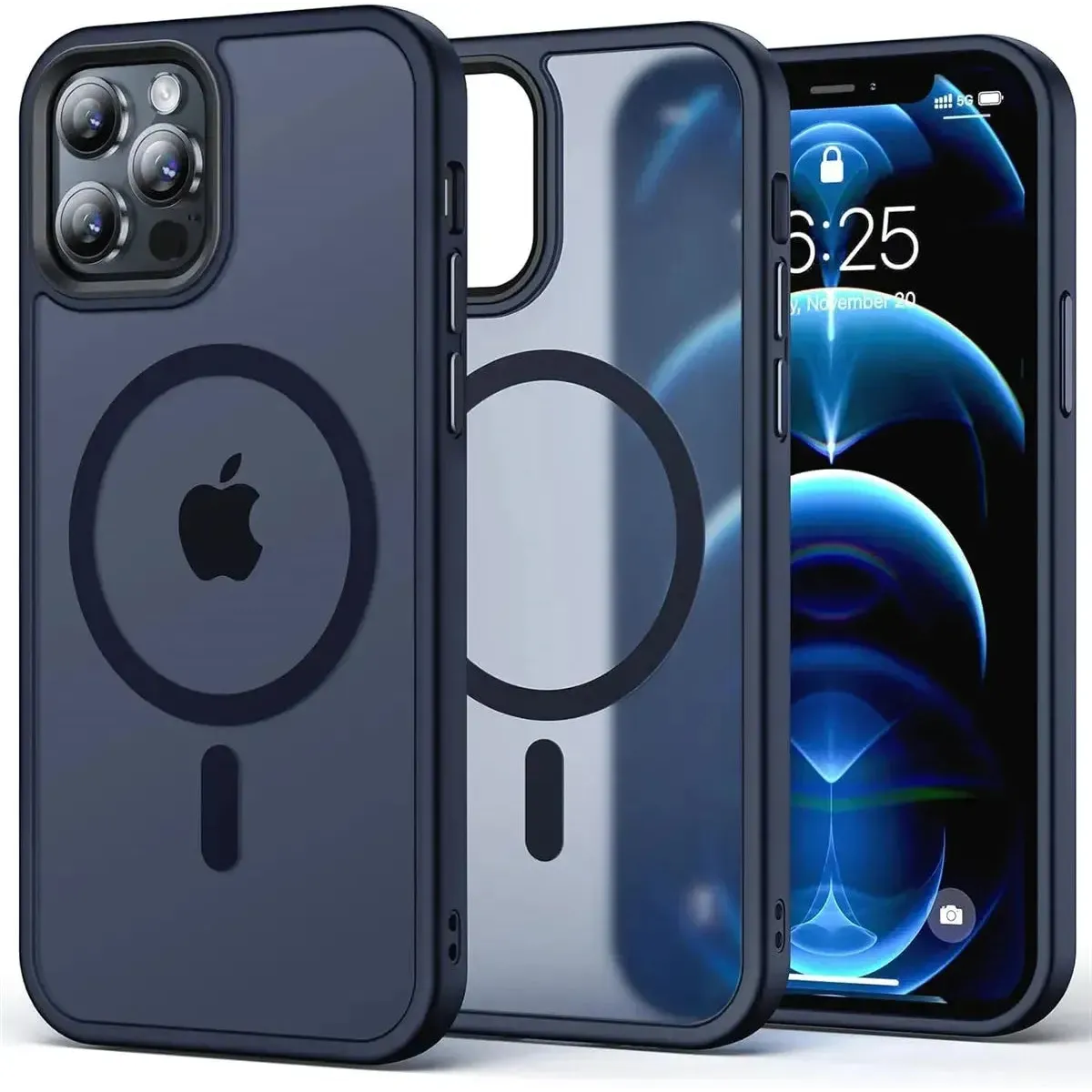 For Apple iPhone 14 Plus / 15 Plus Skin-Feel Magnetic Magsafe Case Blue
