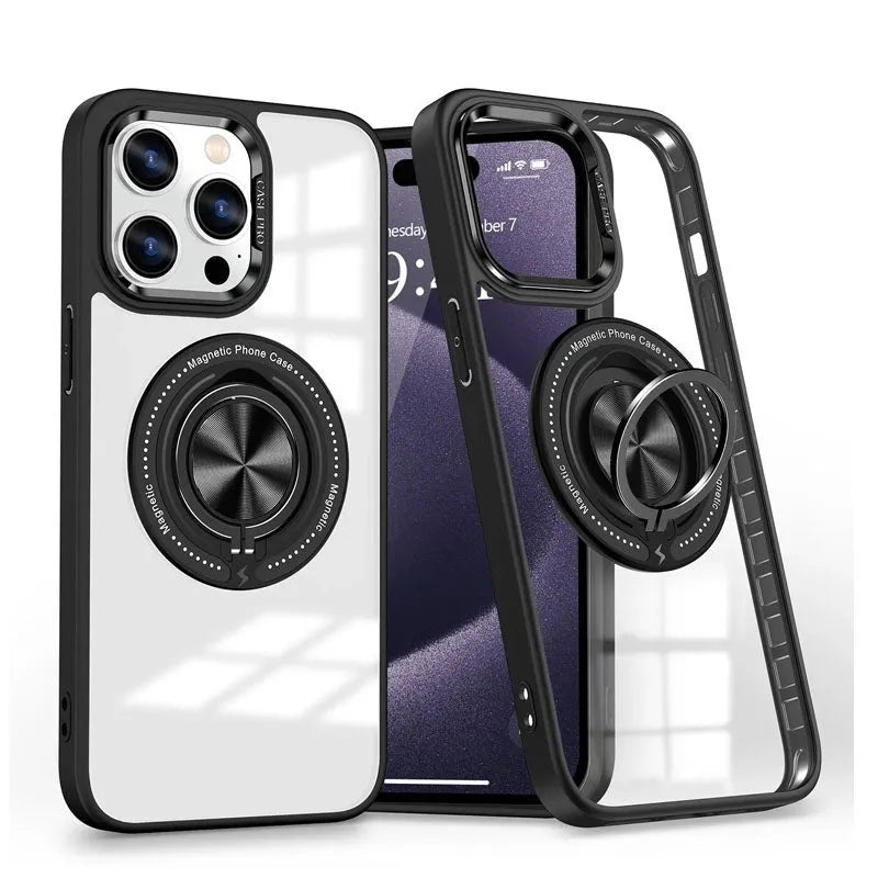 For Apple iPhone 14 Plus Magsafe Invisible Ring Case Black