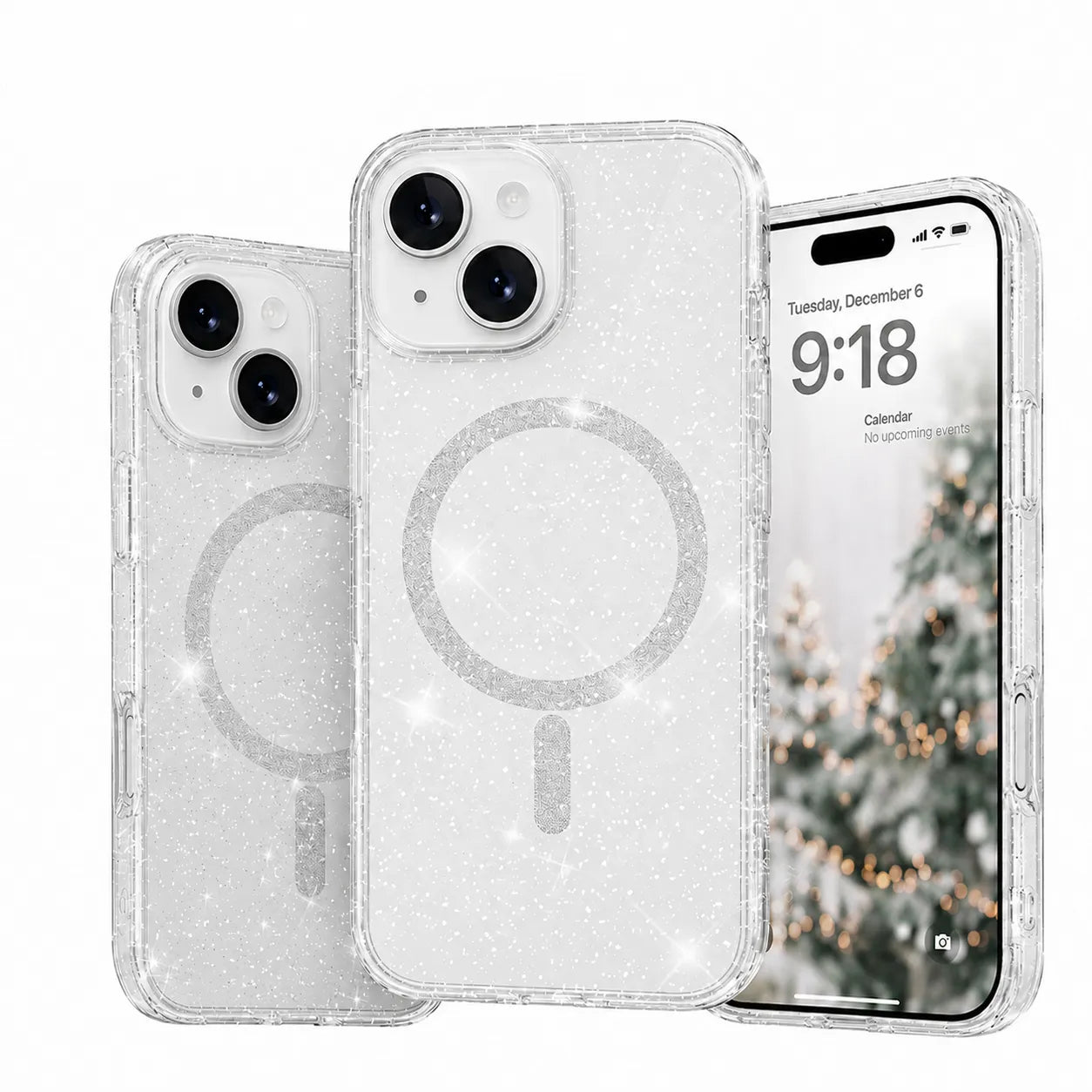 For Apple iPhone 15 Magsafe Terminator Axis Case Glitter Clear