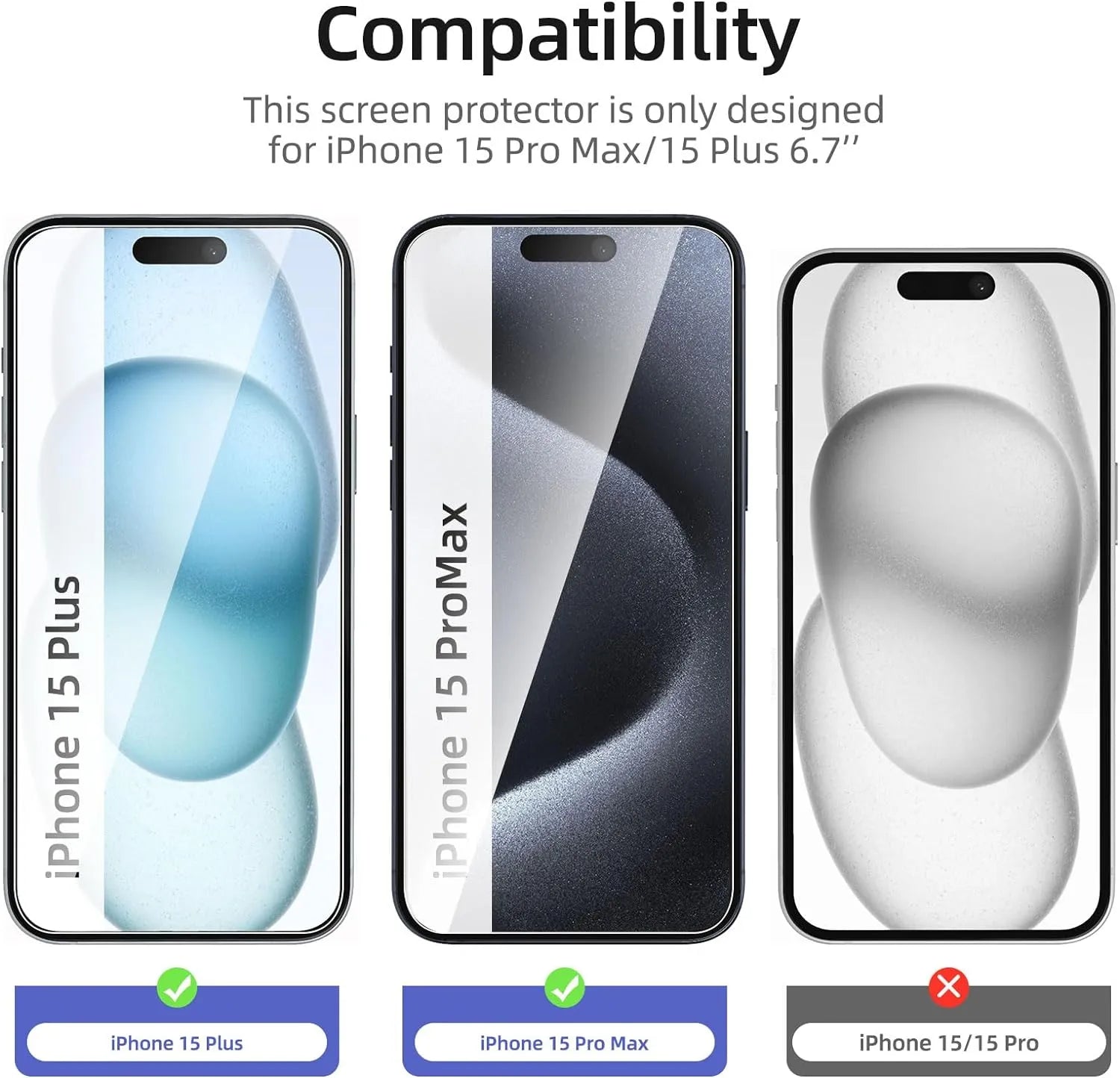 For Apple iPhone 15 Plus Tempered Glass / Screen Protector