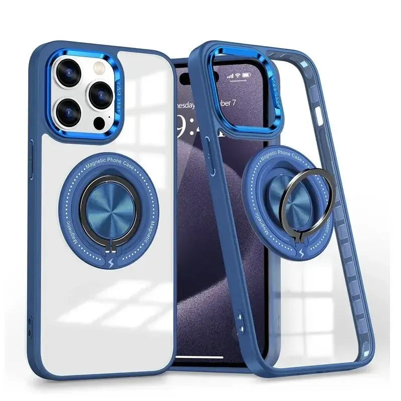 For Apple iPhone 15 Pro Max Magsafe Invisible Ring Case Blue