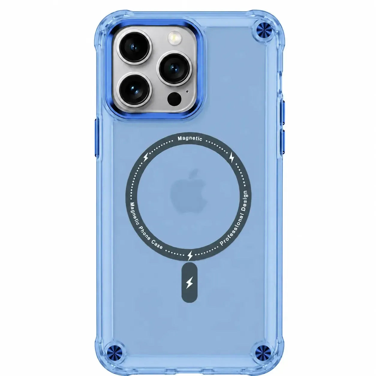 For Apple iPhone 15 Pro Max Shockproof Bumber Magsafe Case Blue