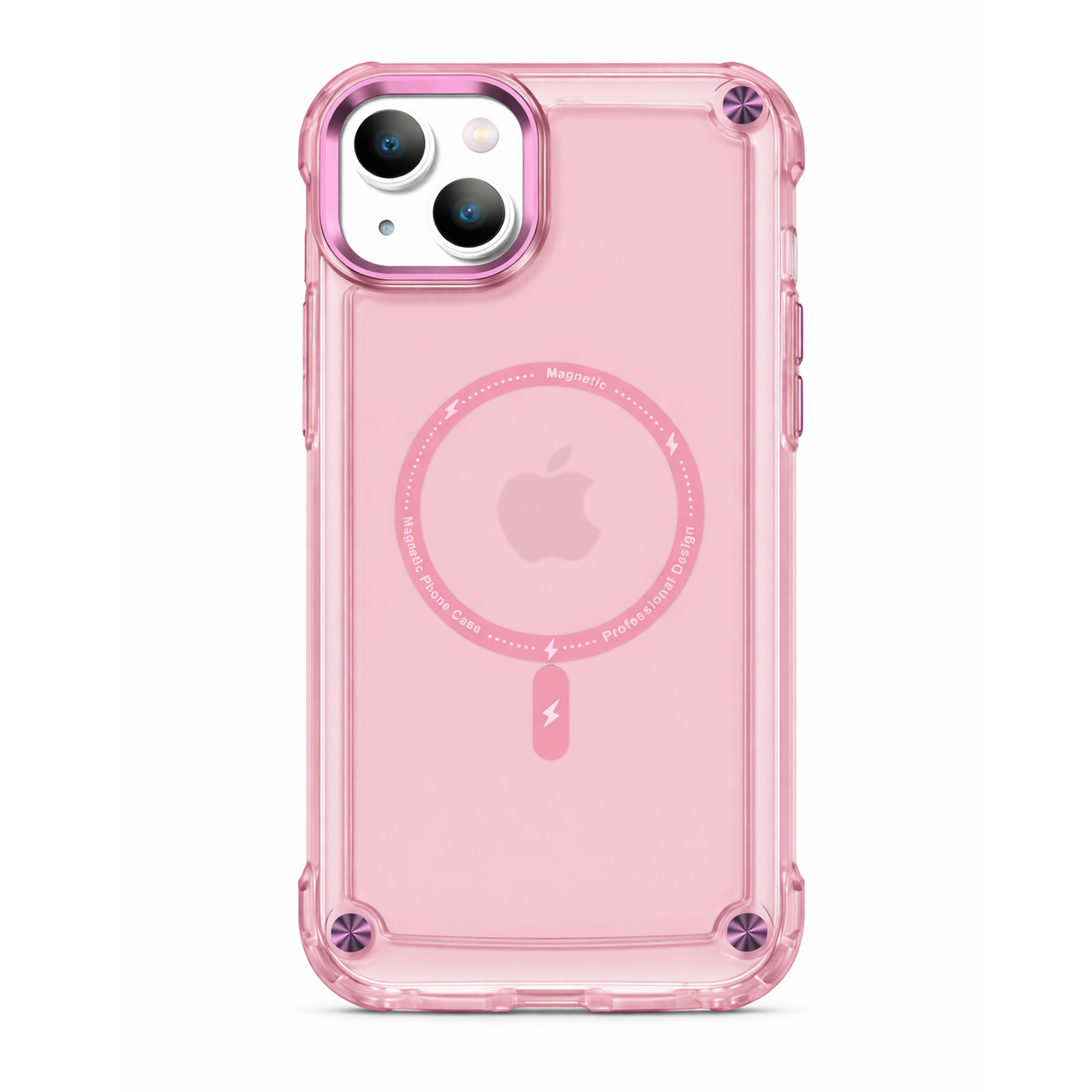 For Apple iPhone 15 Shockproof Bumber Magsafe Case Pink