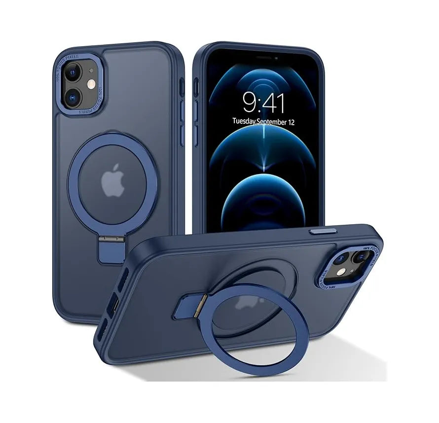 For Apple iPhone 15 Udbasto Series Magsafe Ring Case Blue