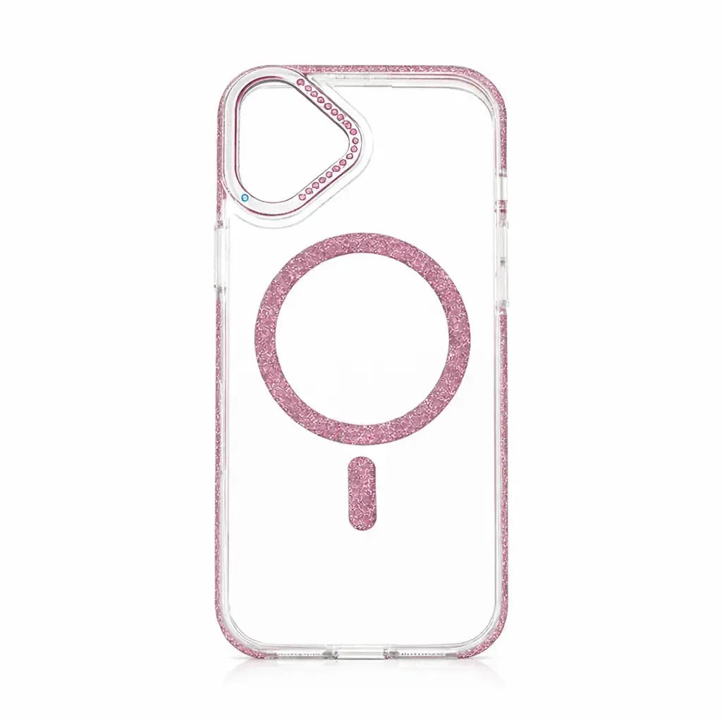 For Apple iPhone 16 Magsafe Diamond Case Pink