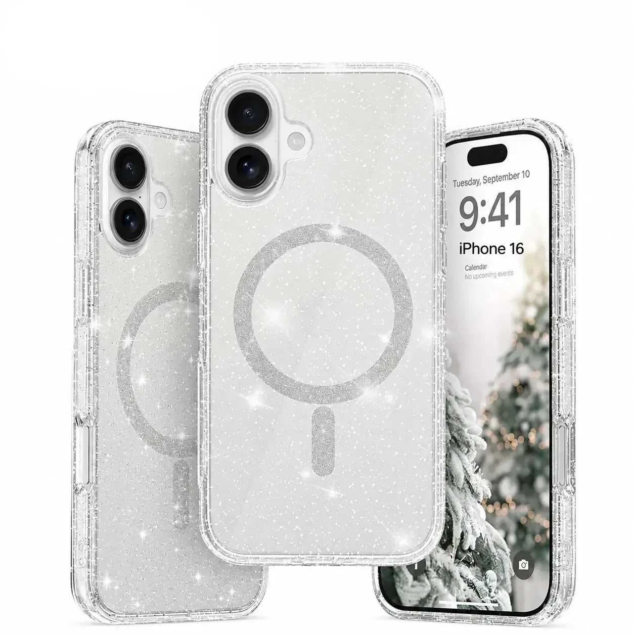 For Apple iPhone 16 Magsafe Terminator Axis Case Glitter Clear