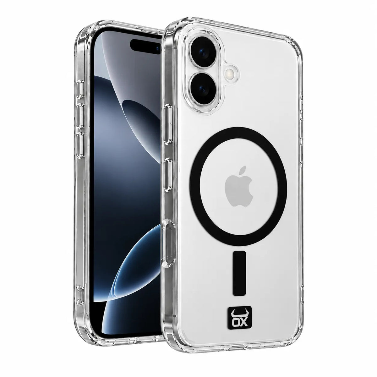 For Apple iPhone 16 OX MagClear With MagSafe Case - Bison Black