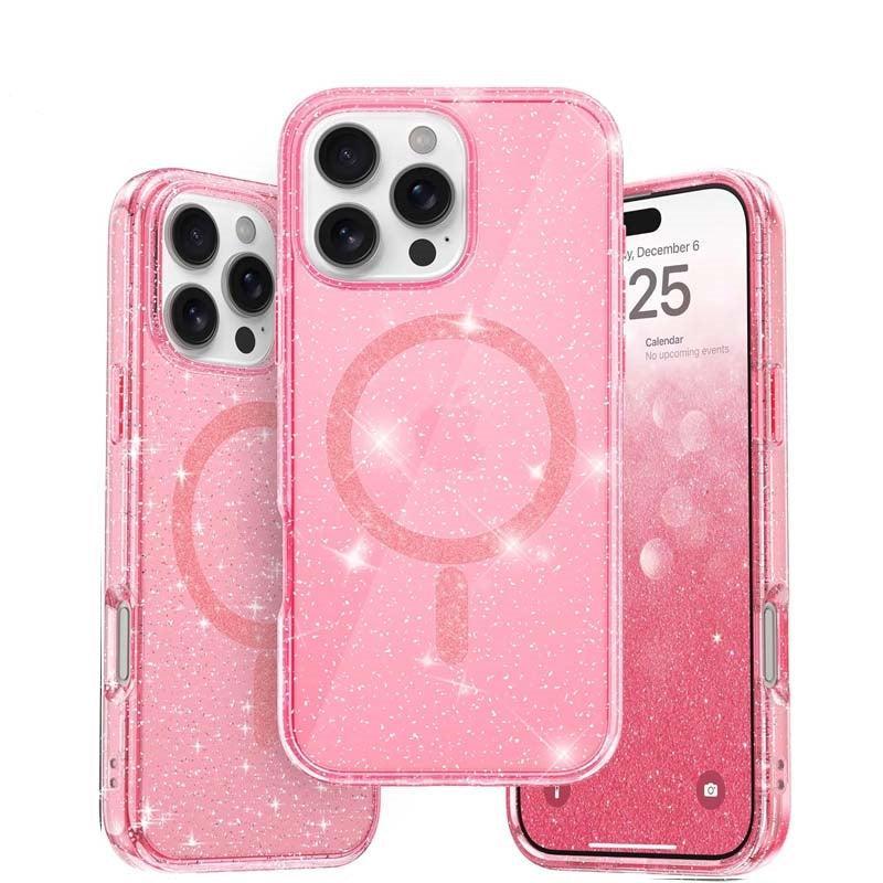 For Apple iPhone 16 Pro Magsafe Terminator Axis Case Glitter Pink