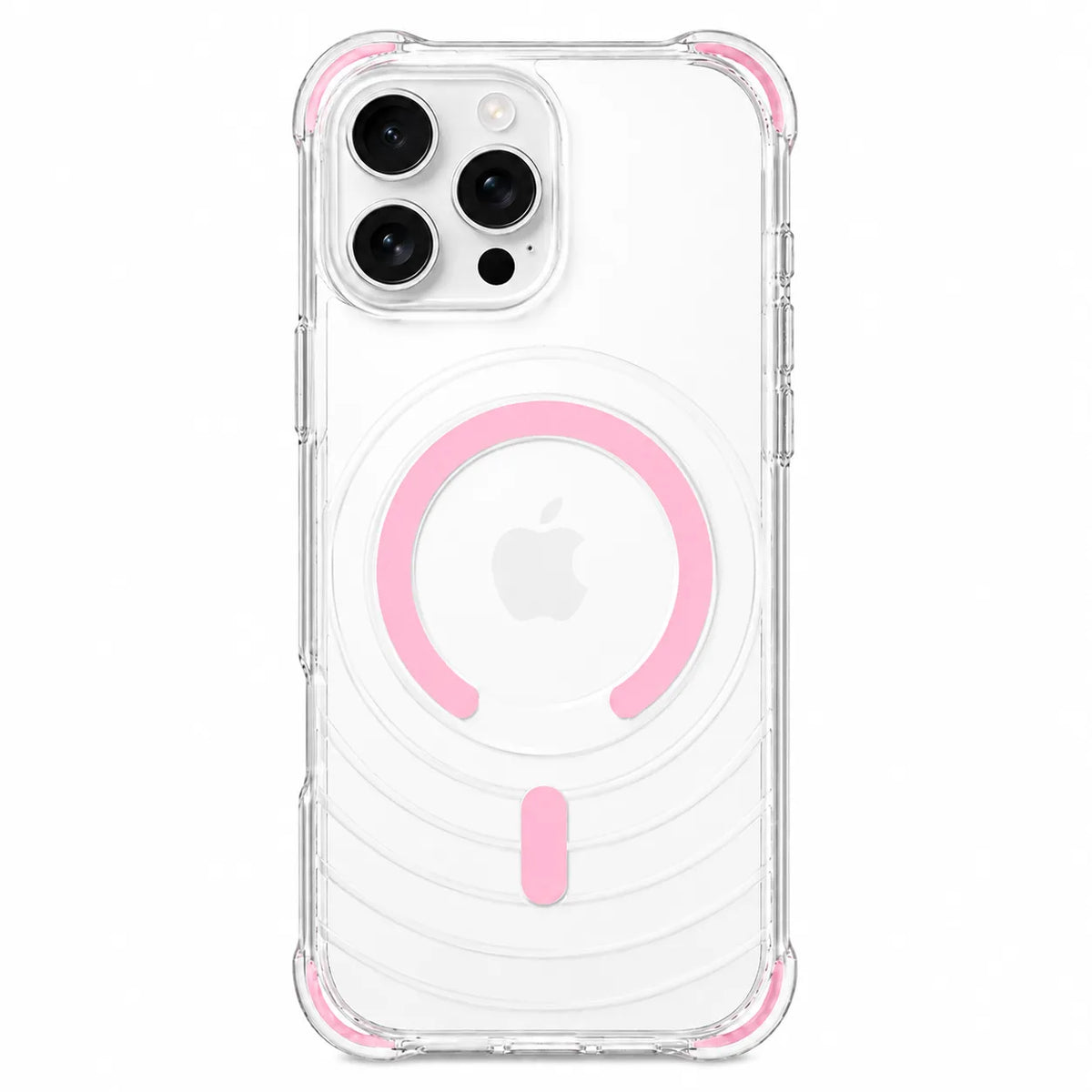 For Apple iPhone 16 Pro Max Wave Series Clear Magsafe Pink