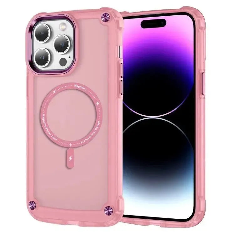 For Apple iPhone 16 Pro Shockproof Bumber Magsafe Case Pink
