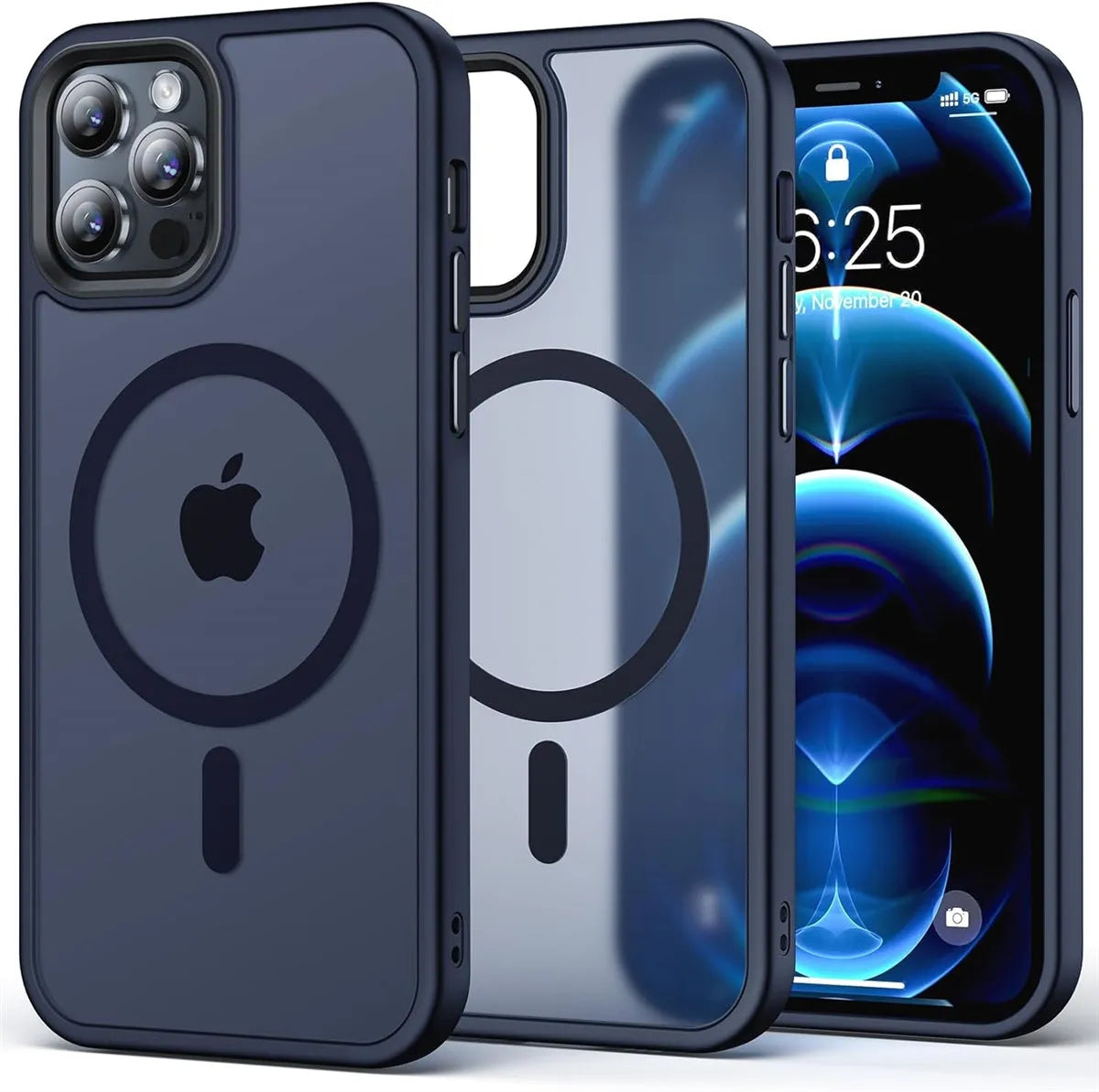 For Apple iPhone 16 Pro Skin-Feel Magnetic Magsafe Case Blue